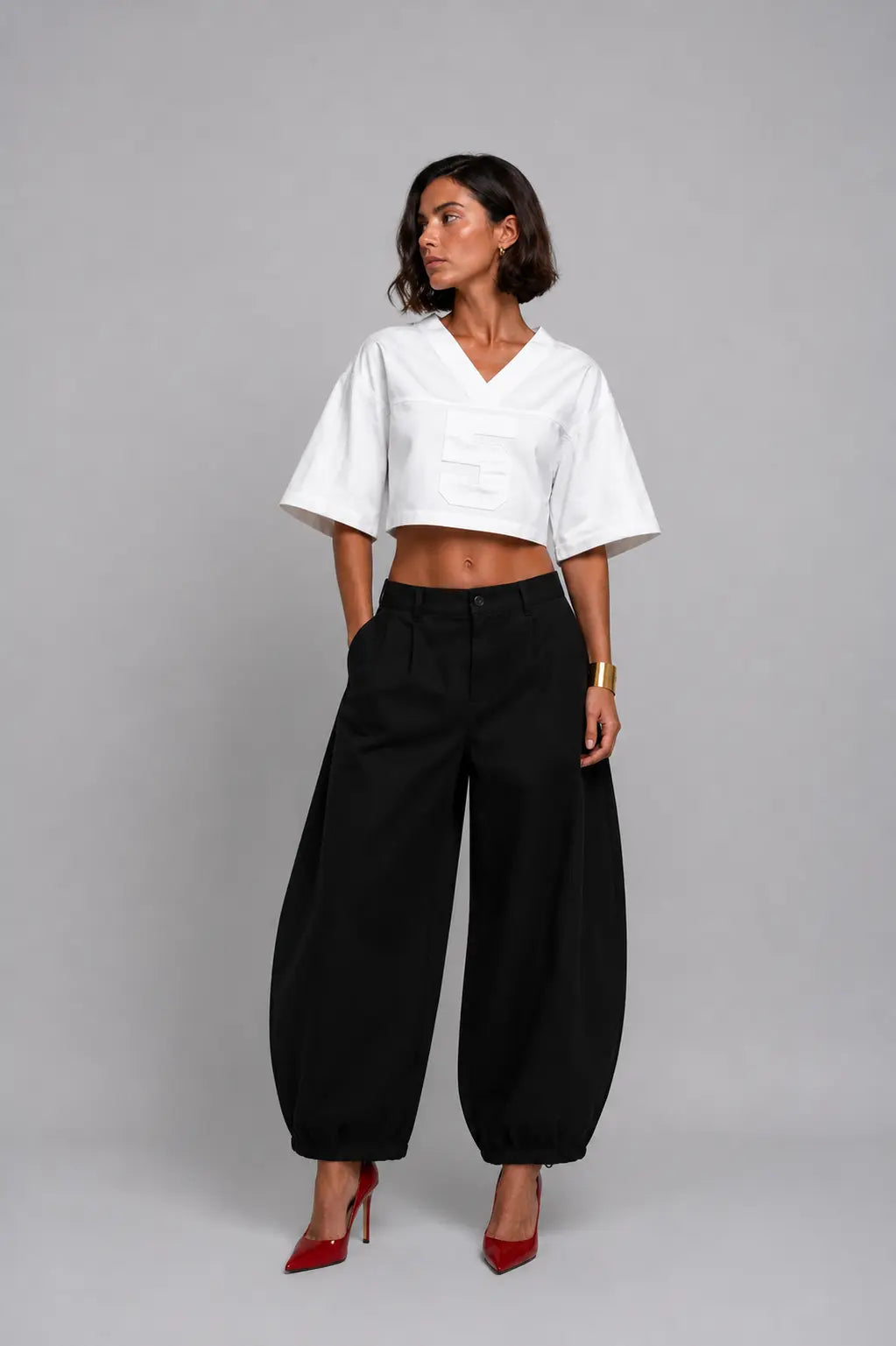 Maillot US Football Crop Rosyne 5 White/White