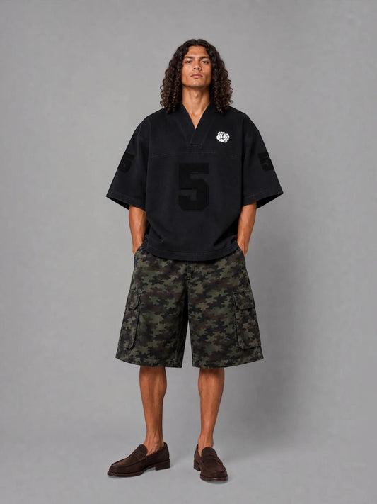 Rosyne 5 Denim Black Black American Football Jersey