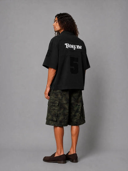 Rosyne 5 Denim Black Black American Football Jersey