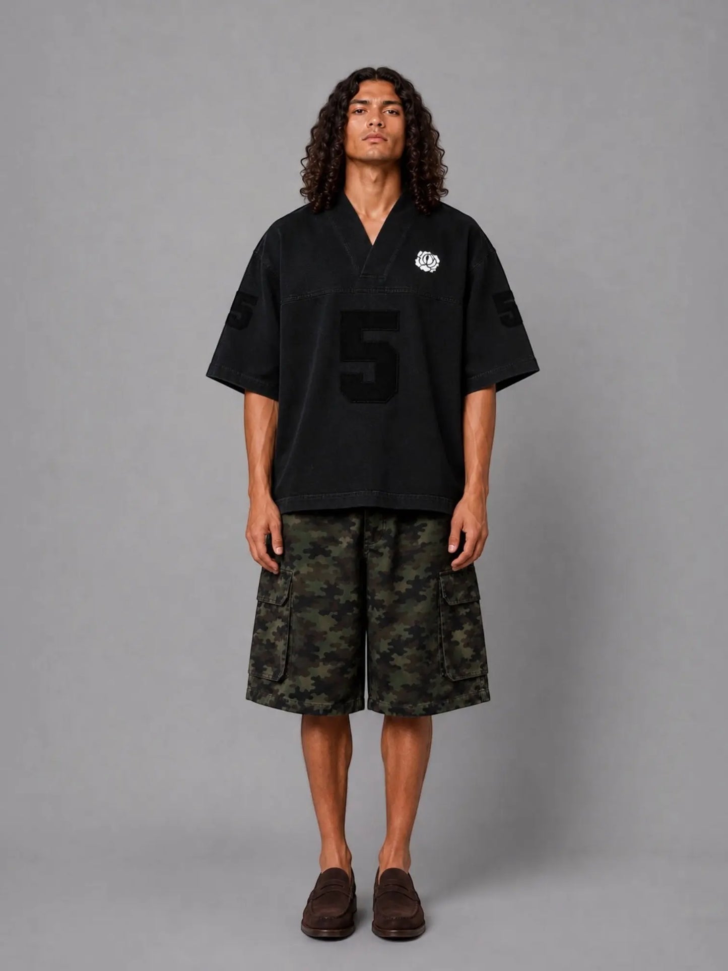 Rosyne 5 Denim Black Black American Football Jersey