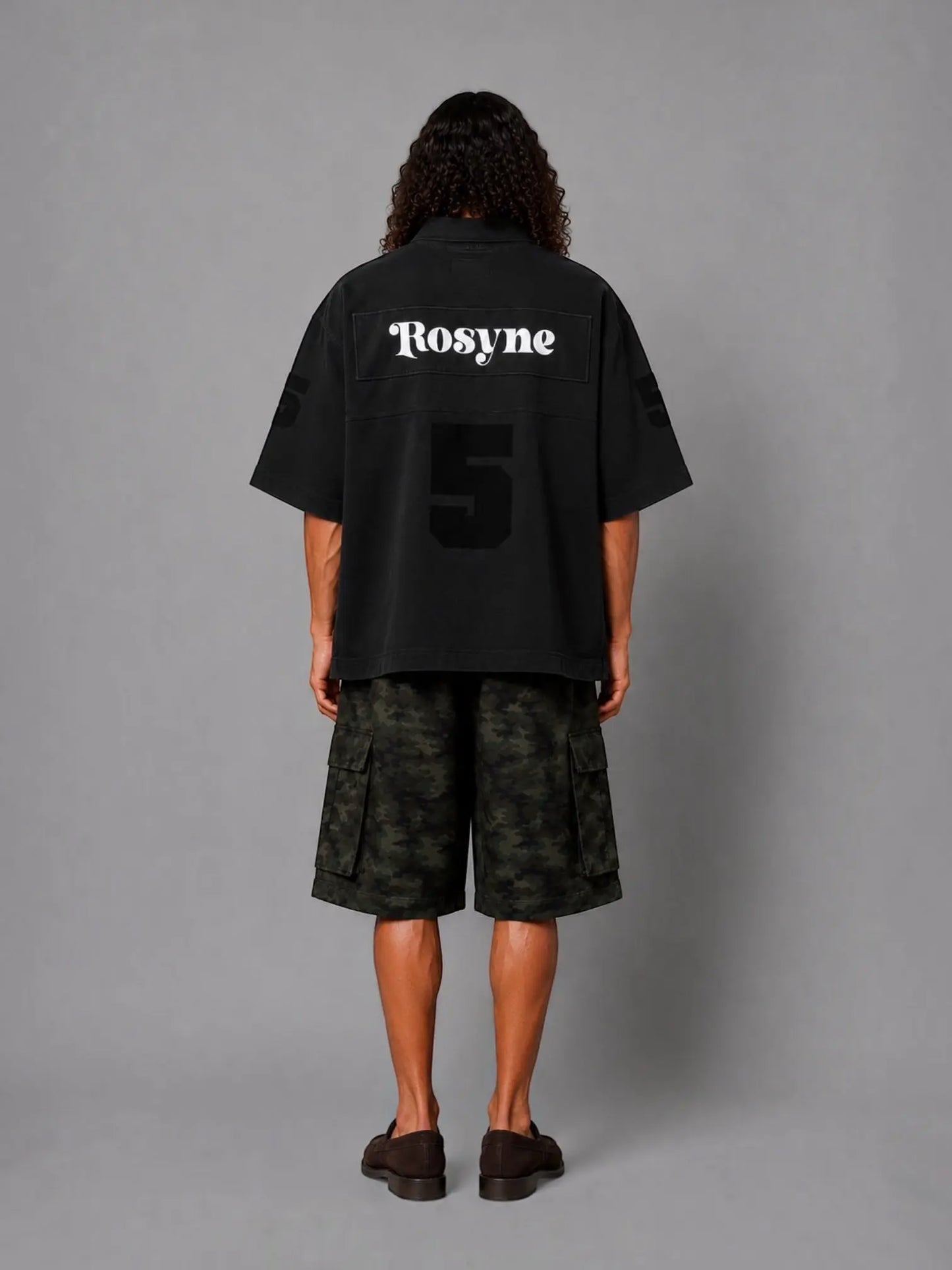 Rosyne 5 Denim Black Black American Football Jersey