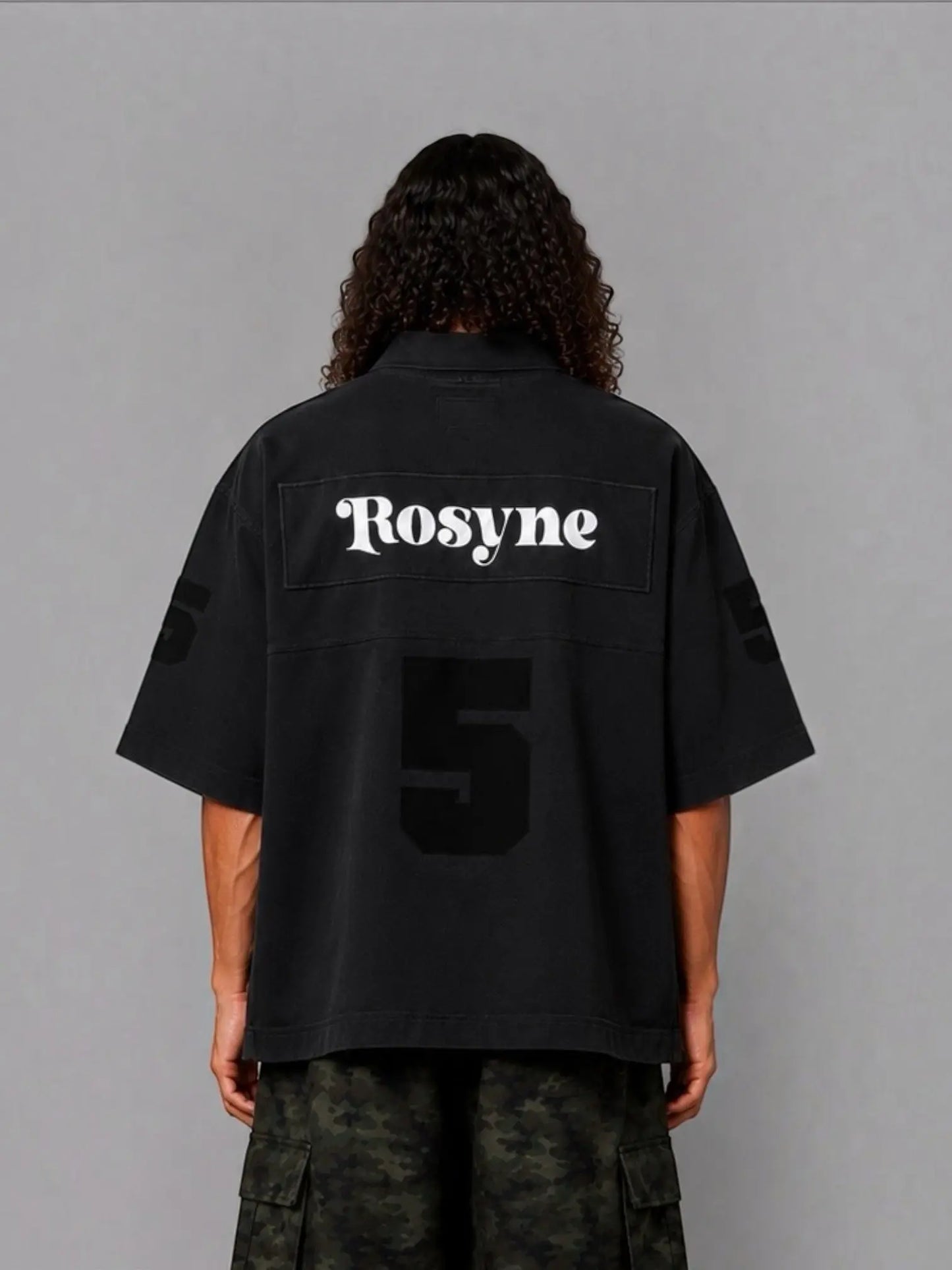 Rosyne 5 Denim Black Black American Football Jersey
