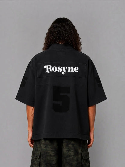 Rosyne 5 Denim Black Black American Football Jersey
