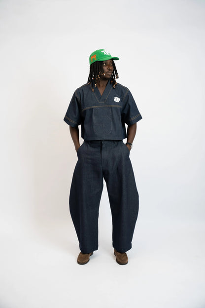 Pant Balloon Canvas Denim Blue rosyneclub
