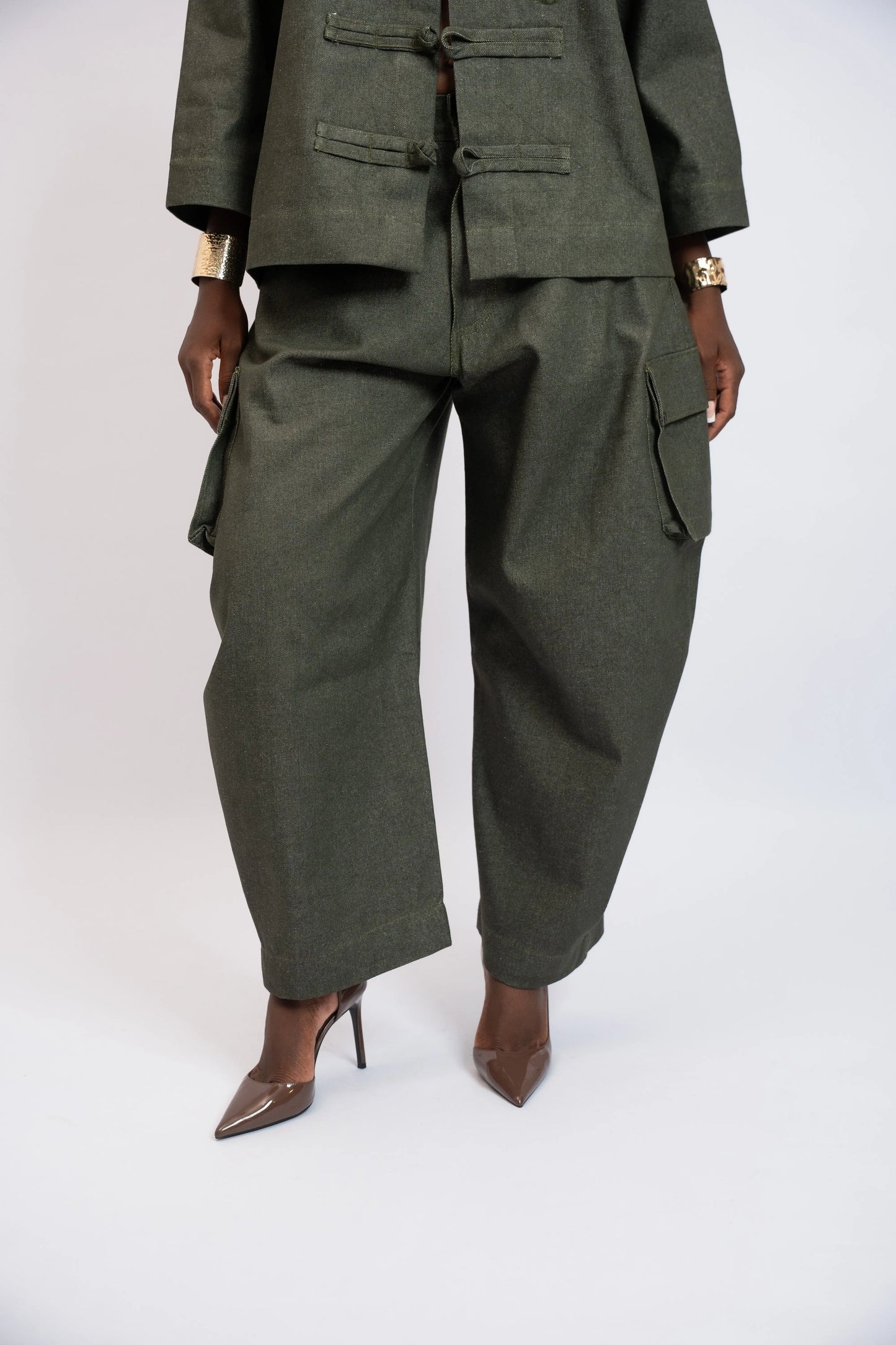 Pant Balloon Cargo  Kaki Green rosyneclub