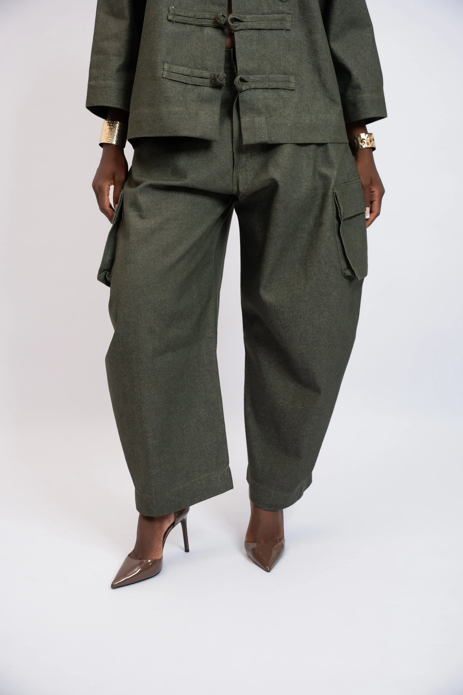 Pant Balloon Cargo  Kaki Green rosyneclub