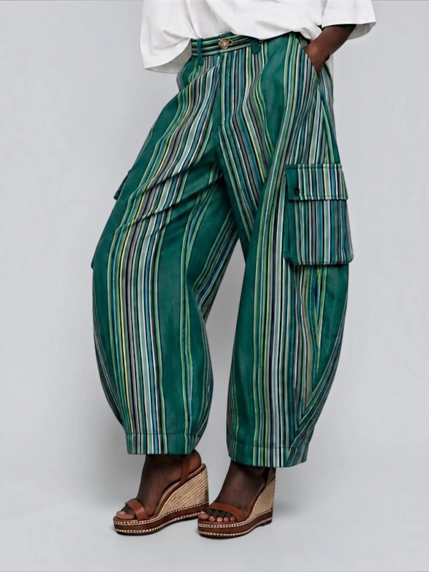 Pant Balloon Kanvô Afefe Line Green