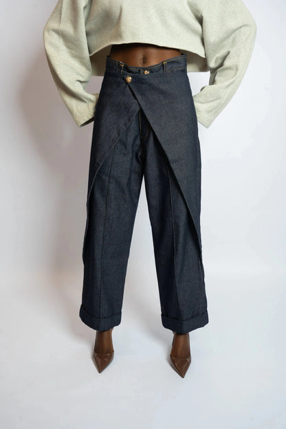 Pant Rosyne Cross Denim Blue rosyneclub
