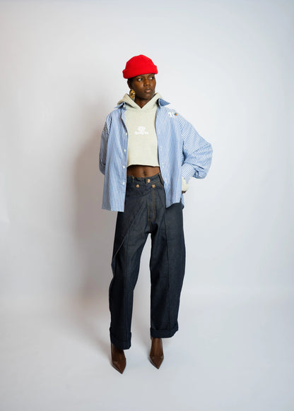 Pant Rosyne Cross Denim Blue rosyneclub