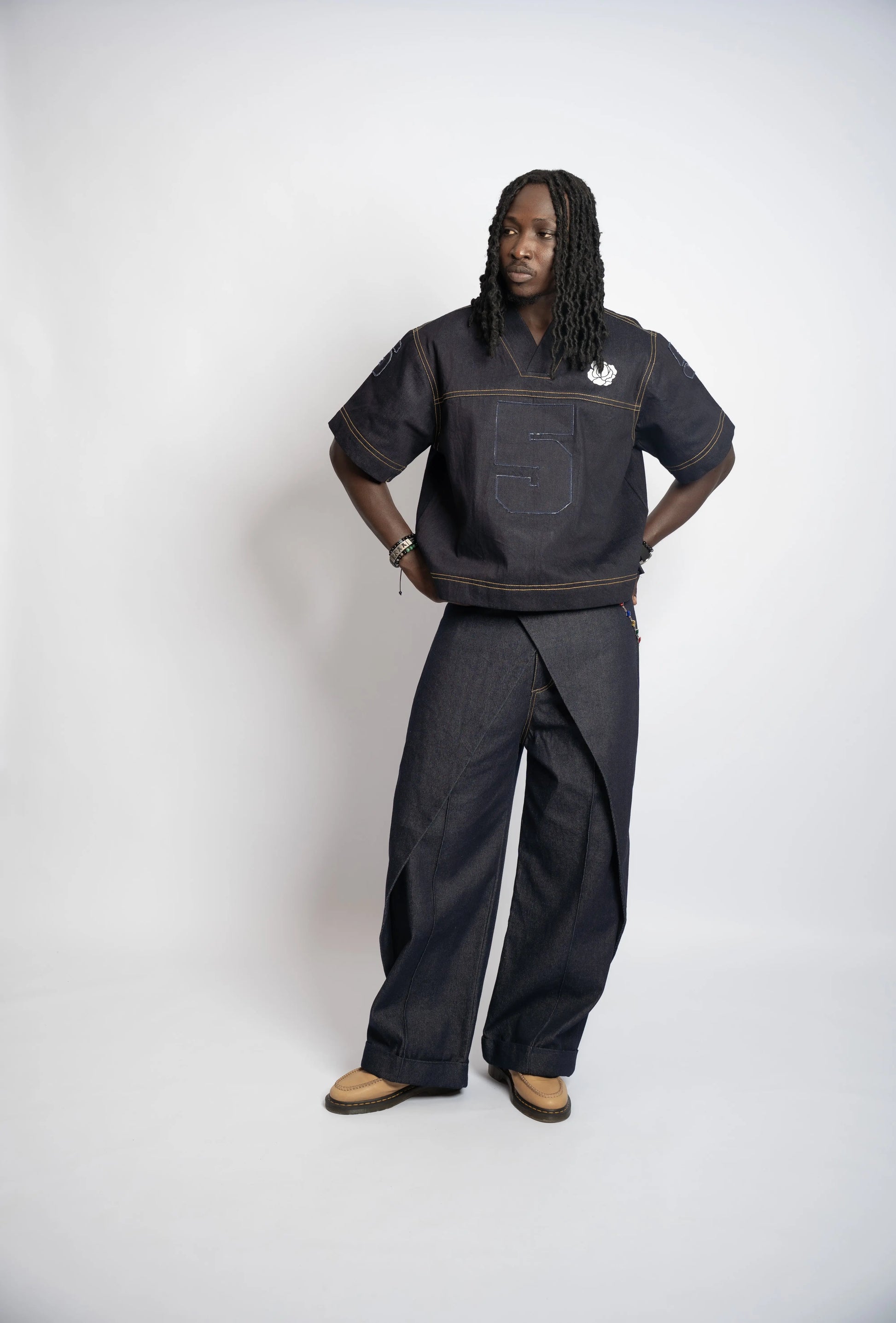 Pant Rosyne Cross Denim Blue rosyneclub