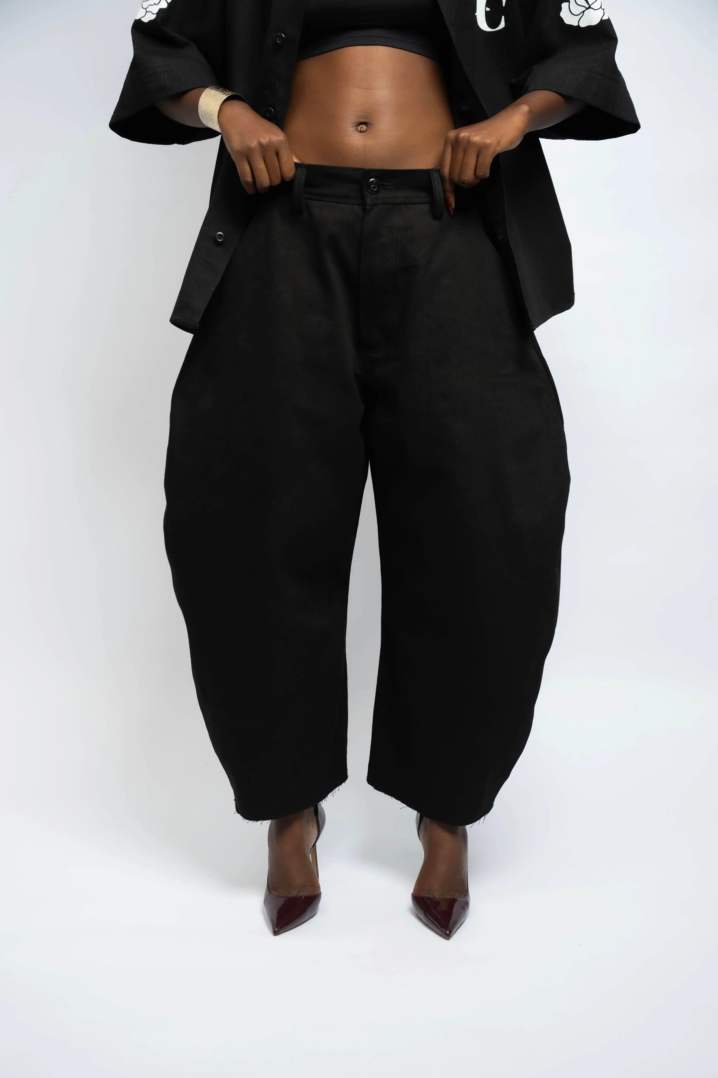 Ballonhose 7/8 Denim Schwarz/Schwarz