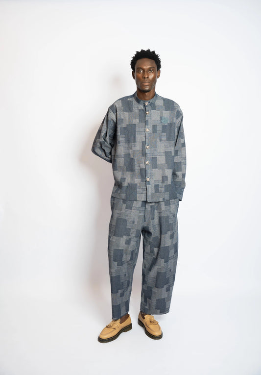 Shirt Rosyne Patchwork Woven Denim Blue rosyneclub