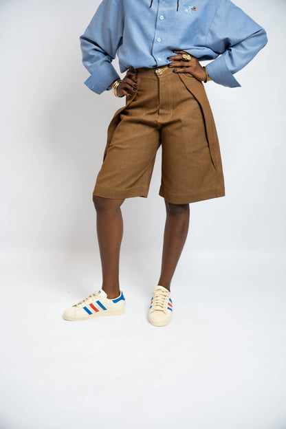Short Butterfly Denim Brown
