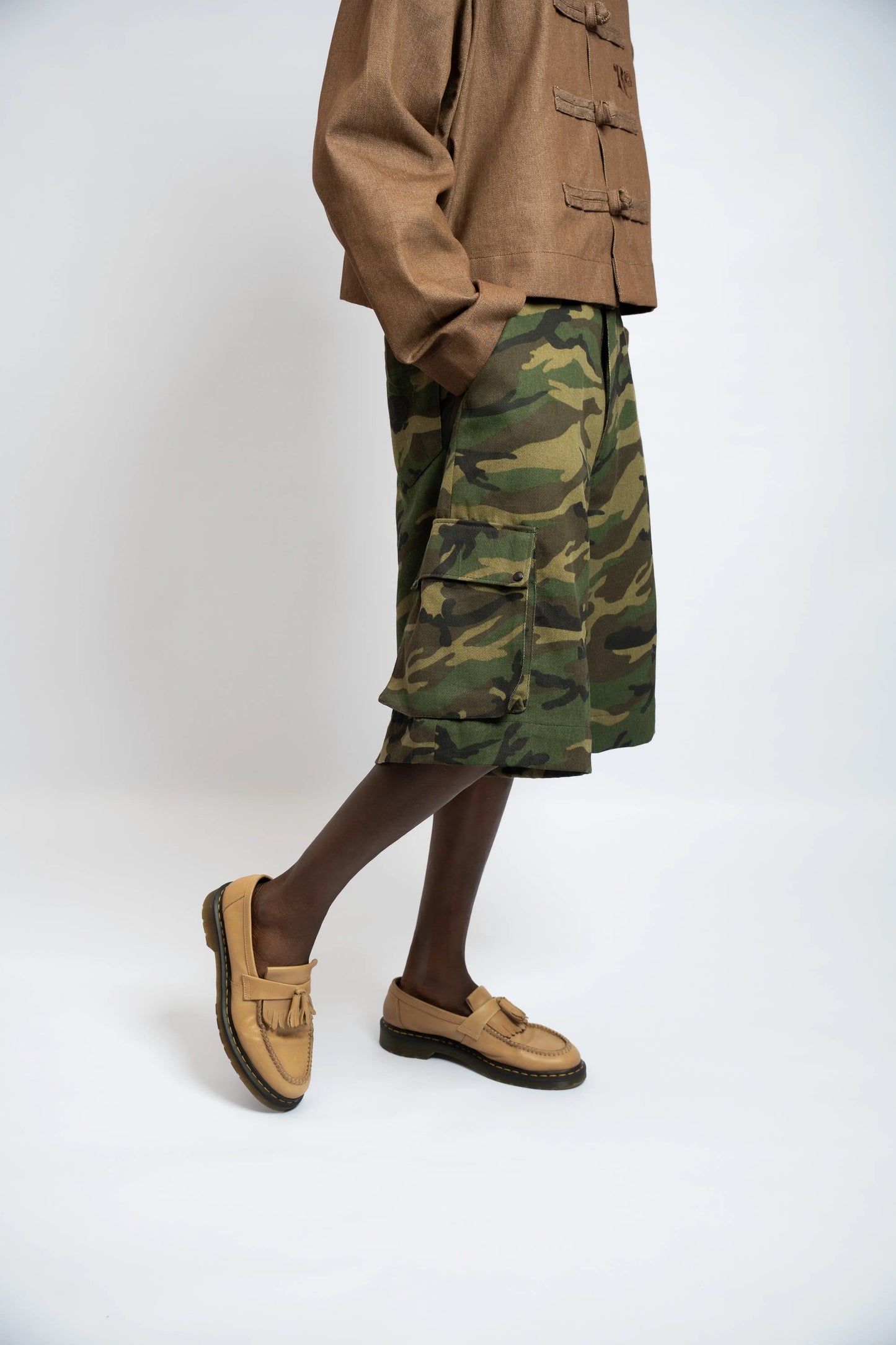 Kurze Denim Cargo Camouflage