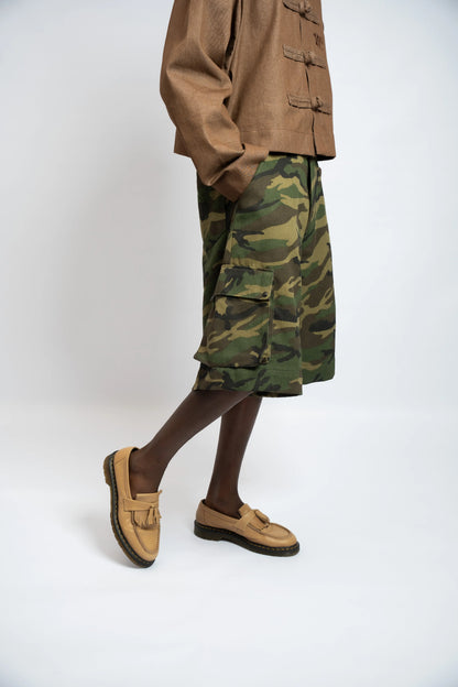Kurze Denim Cargo Camouflage