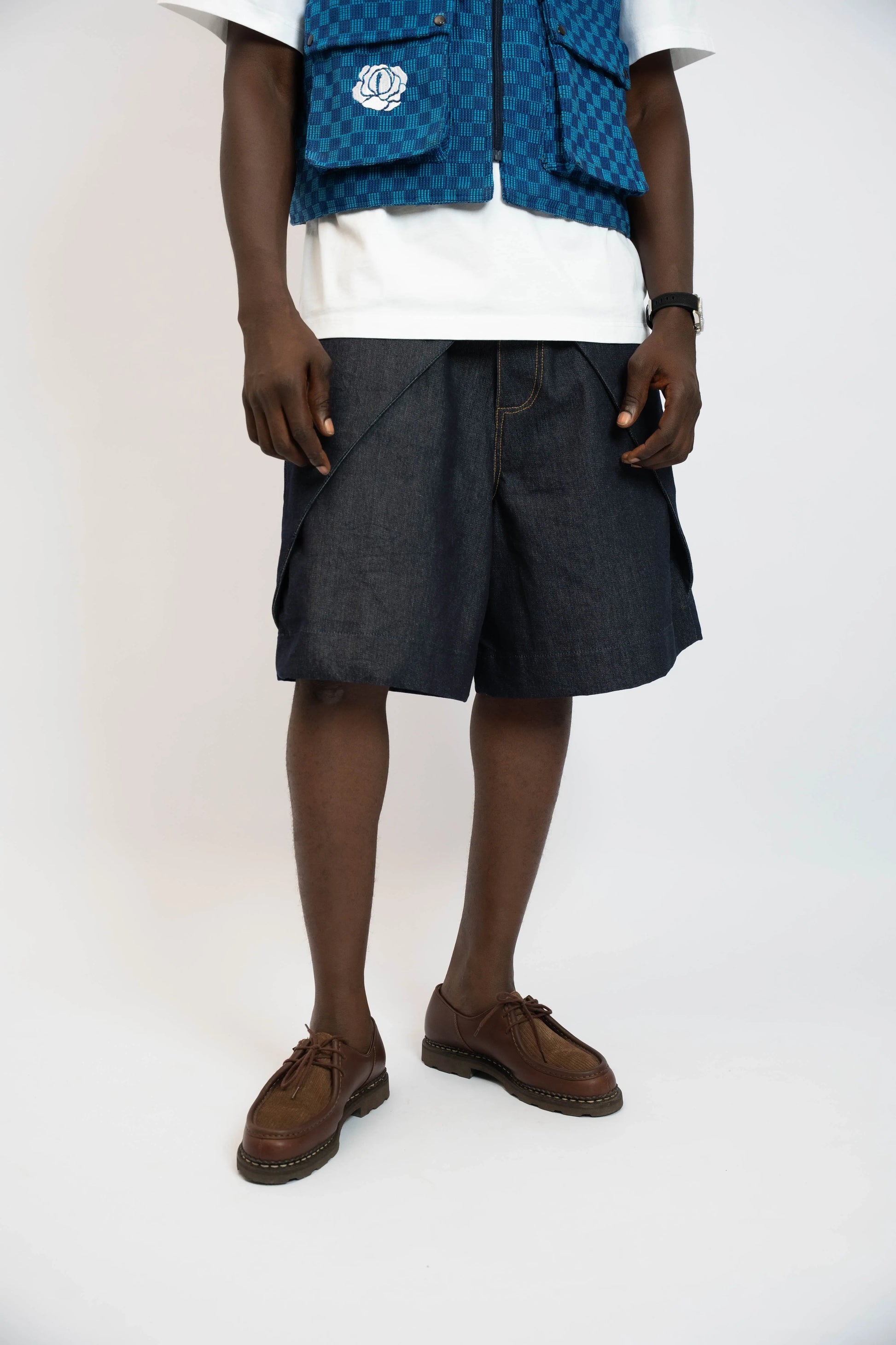 Short Rosyne Cross Denim Blue rosyneclub