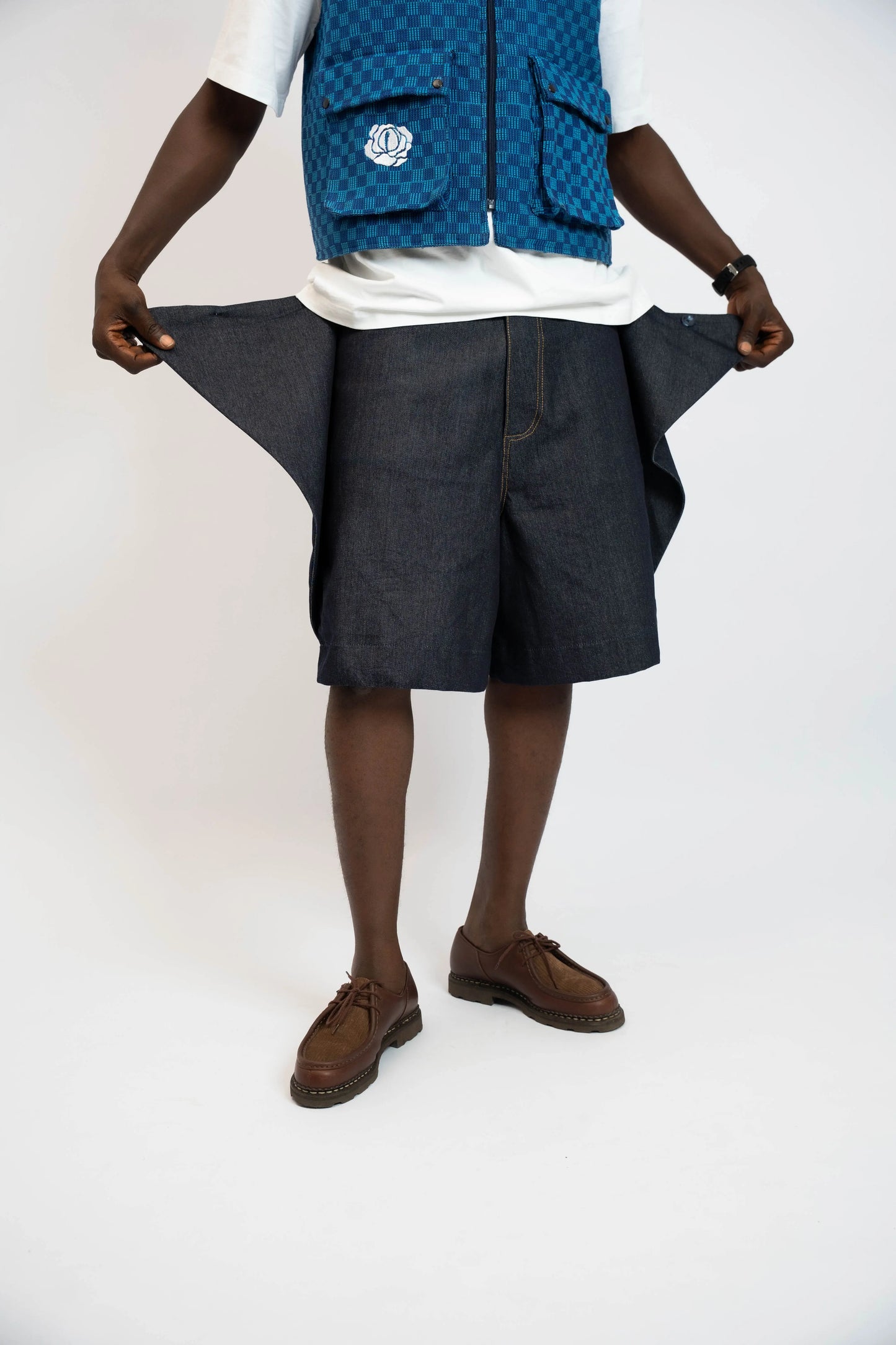 Short Rosyne Cross Denim Blue rosyneclub