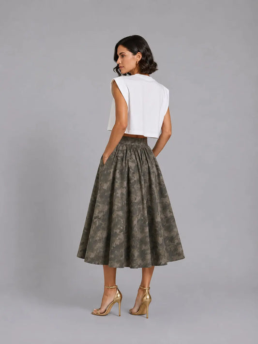 Rosyne Abenna Camo Skirt