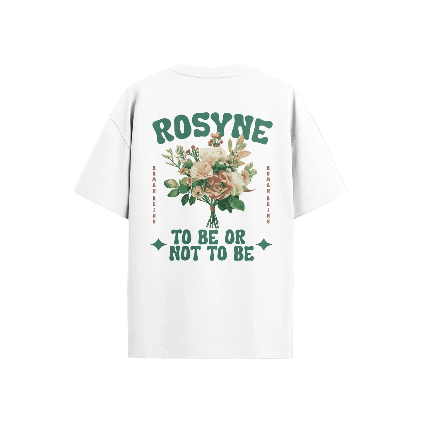 Oversize T-shirt BE OR NOT Green White