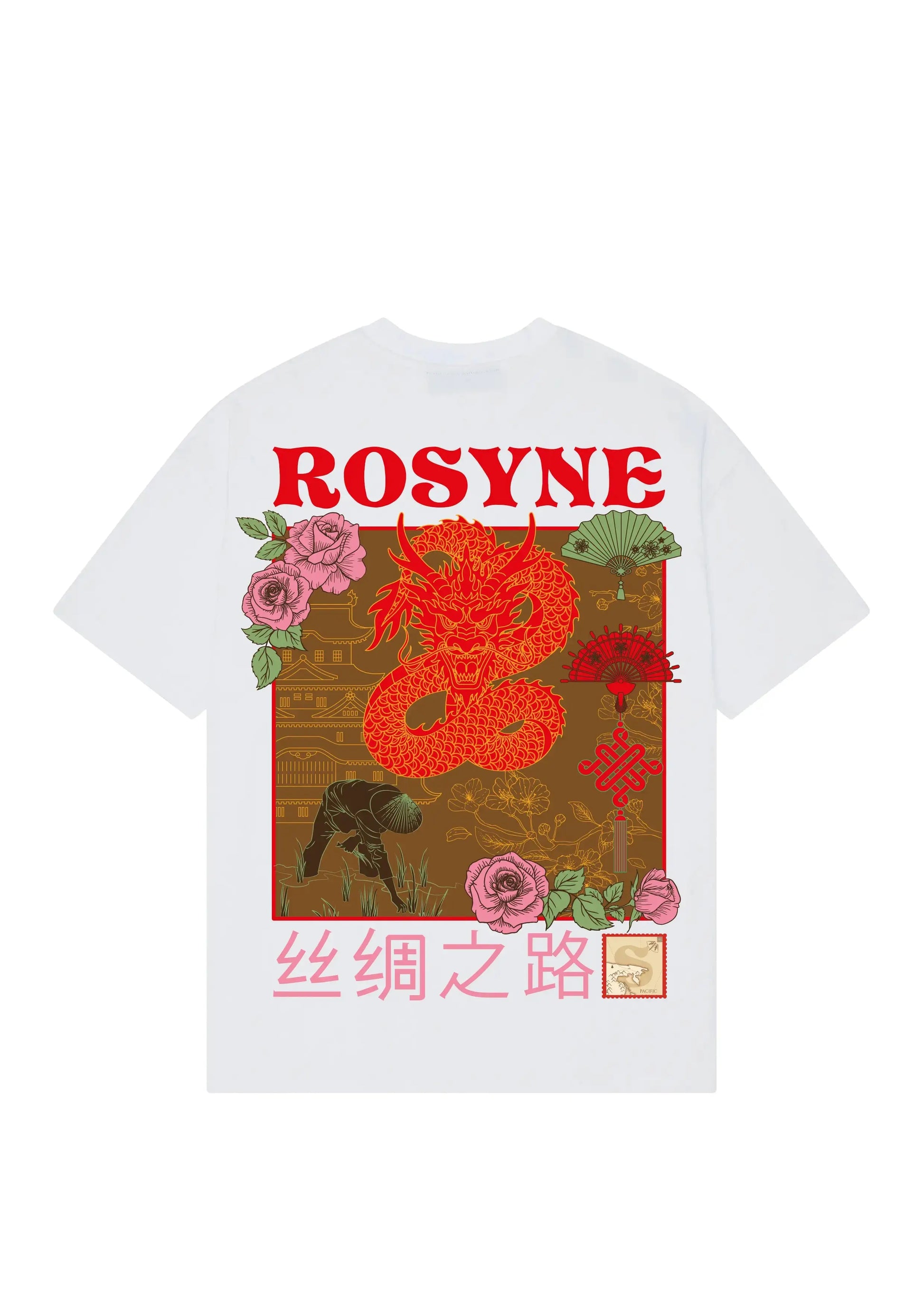 T-shirt Oversize China White rosyneclub