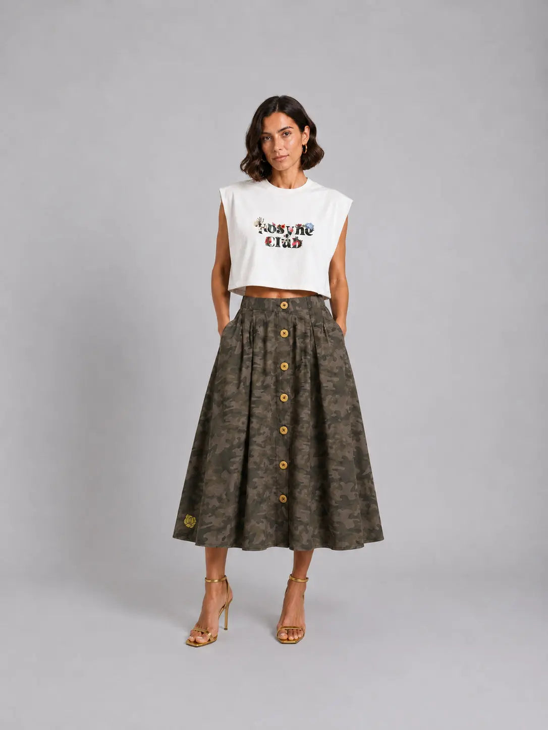 T-shirt Oversize Crop Rosyne Beige rosyneclub
