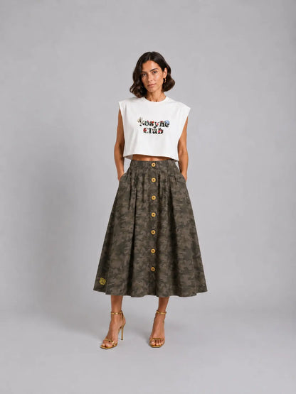 T-shirt Oversize Crop Rosyne Beige rosyneclub