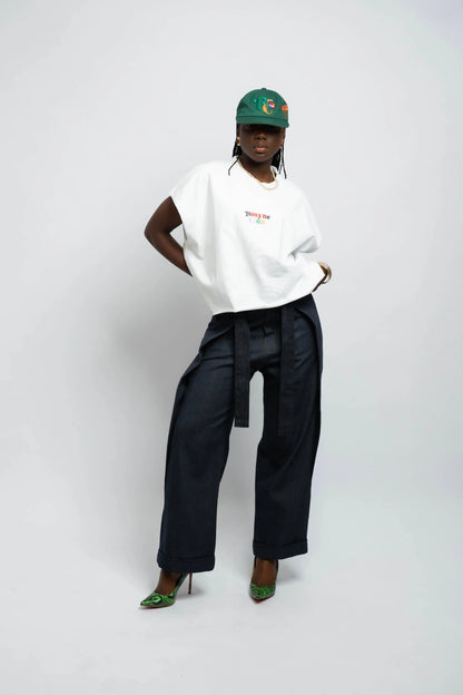Oversize Crop T-Shirt Rosyne Impressionismus