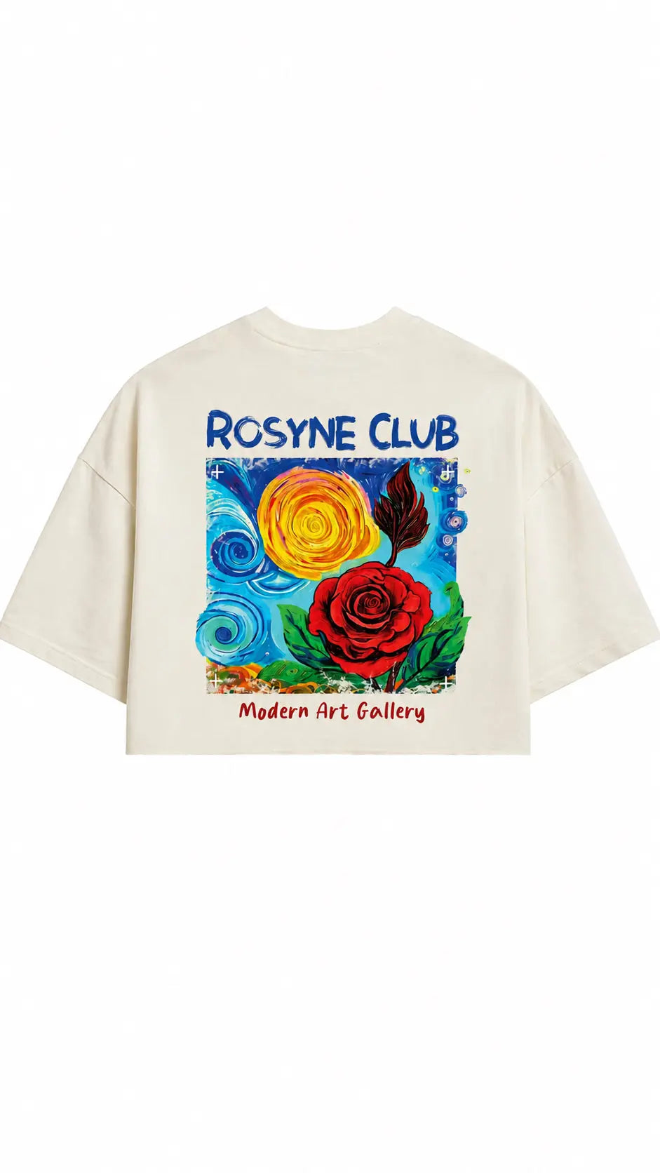 T-shirt Oversize Crop Van Gogh Beige