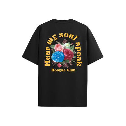 T-shirt Oversize Flowers Black