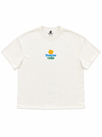 T-shirt Oversize Flowers Blue Beige rosyneclub
