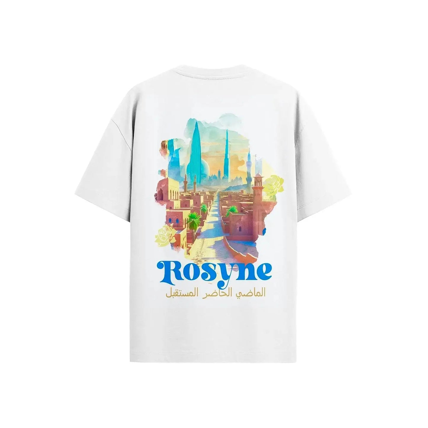 T-shirt Oversize Past Present Future White rosyneclub