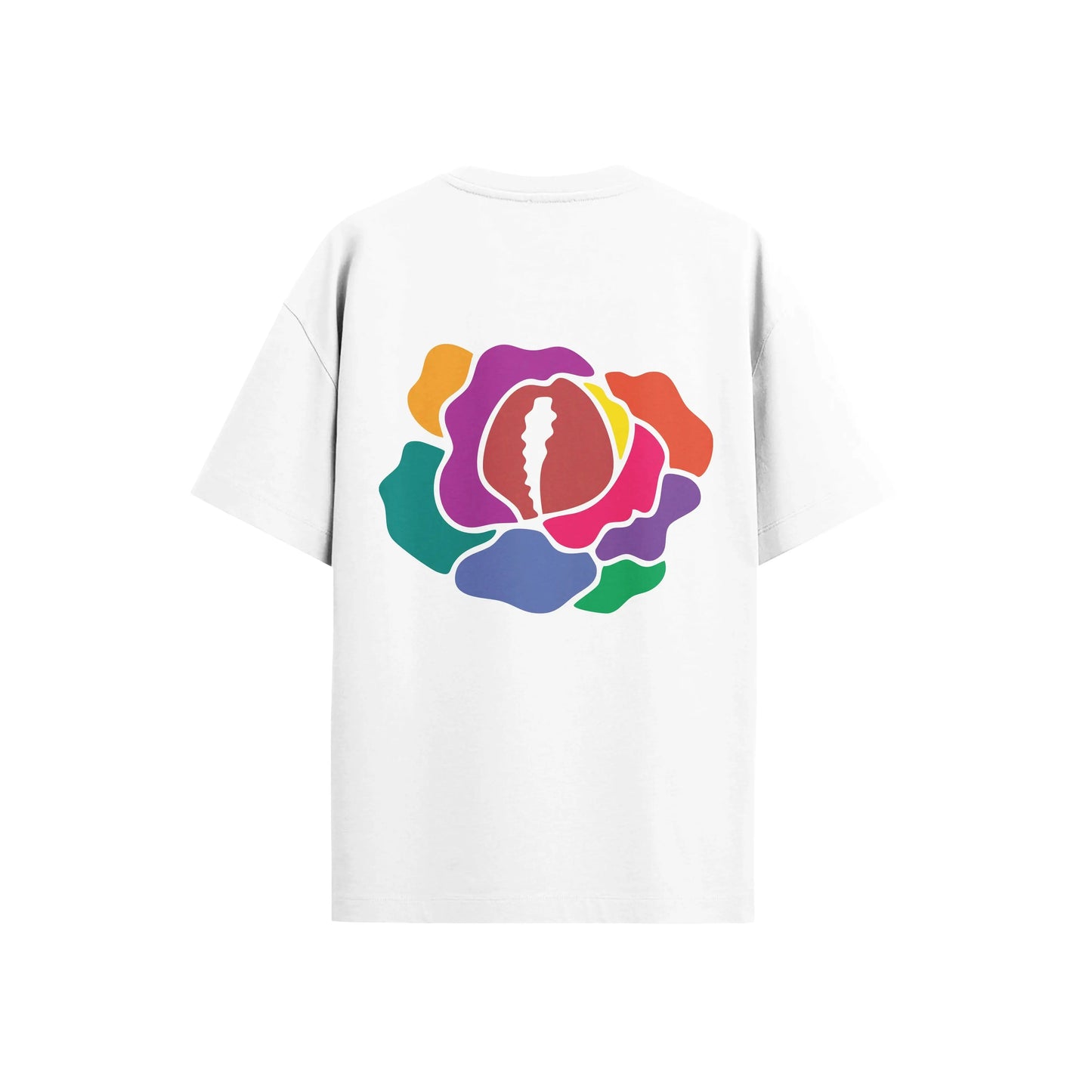 T-shirt Oversize Rainbow Logo White