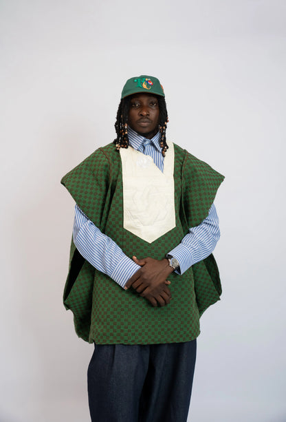 Tunique Agbada Kanvo Damier Green rosyneclub
