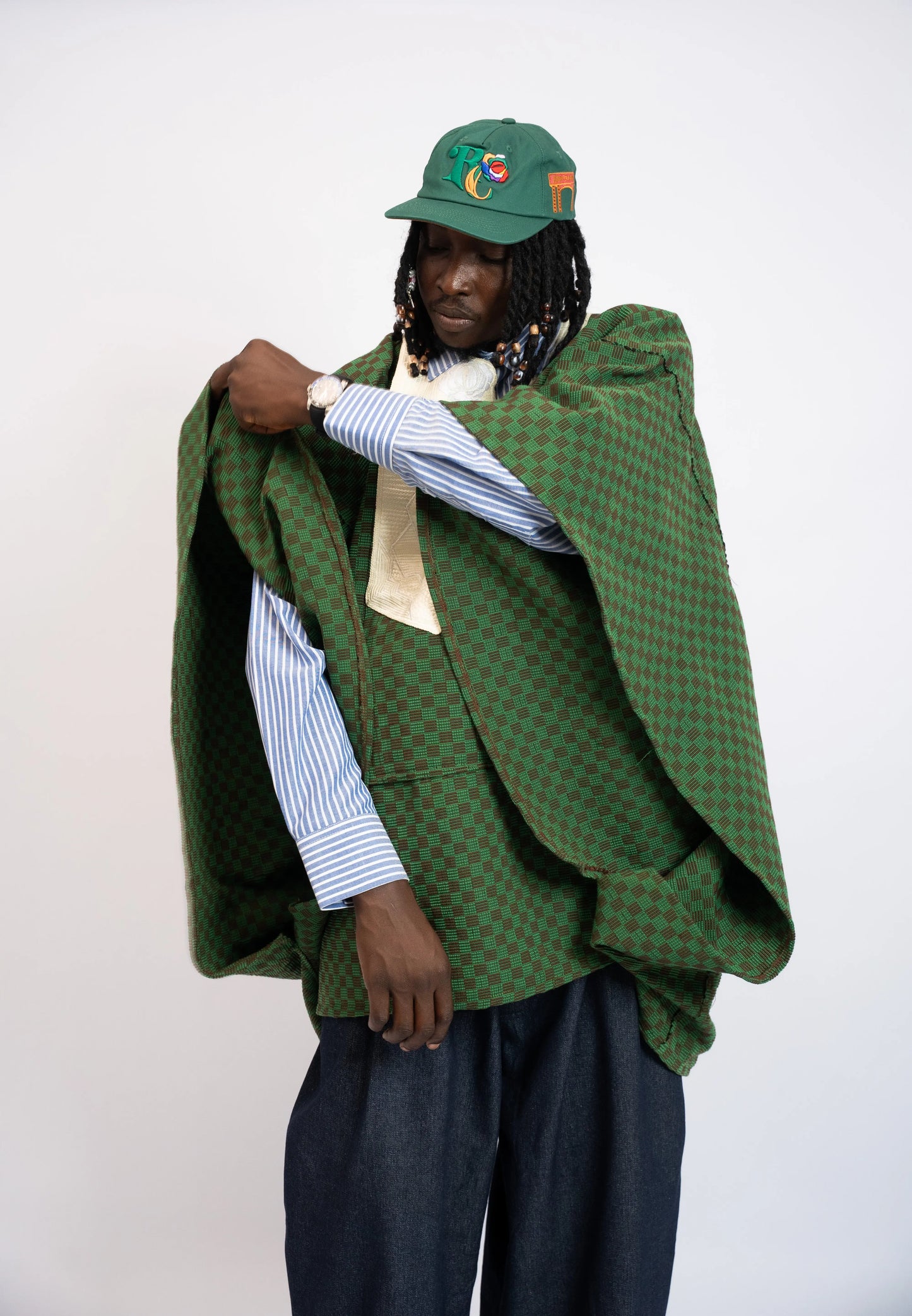 Tunique Agbada Kanvo Damier Green rosyneclub