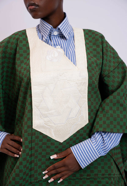 Tunique Agbada Kanvo Damier Green rosyneclub