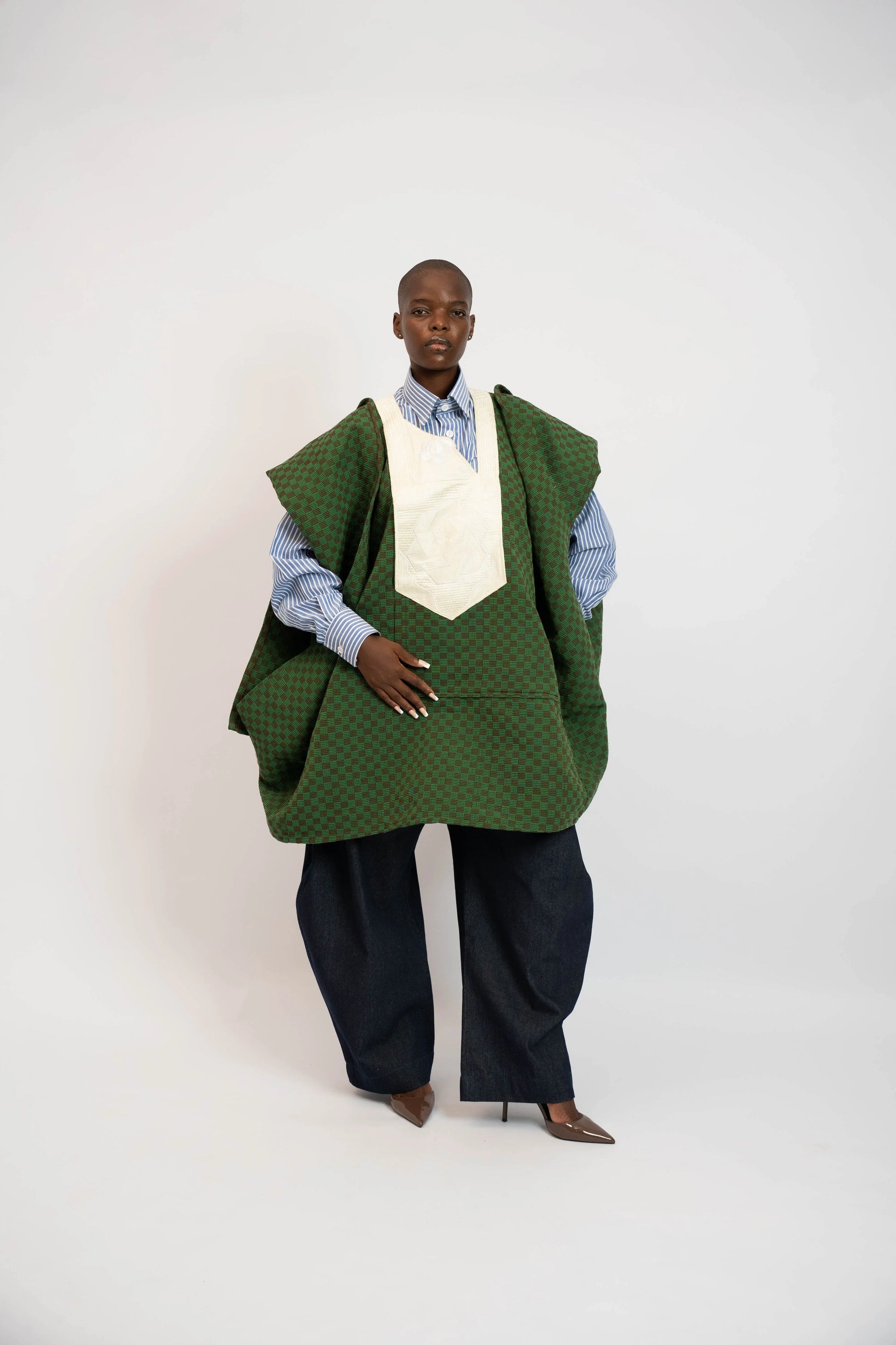 Tunique Agbada Kanvo Damier Green rosyneclub