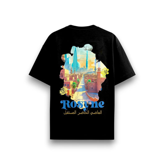 T-shirt Oversize Past Present Future Black