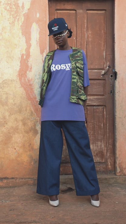 T-shirt Oversize Flowers Purple