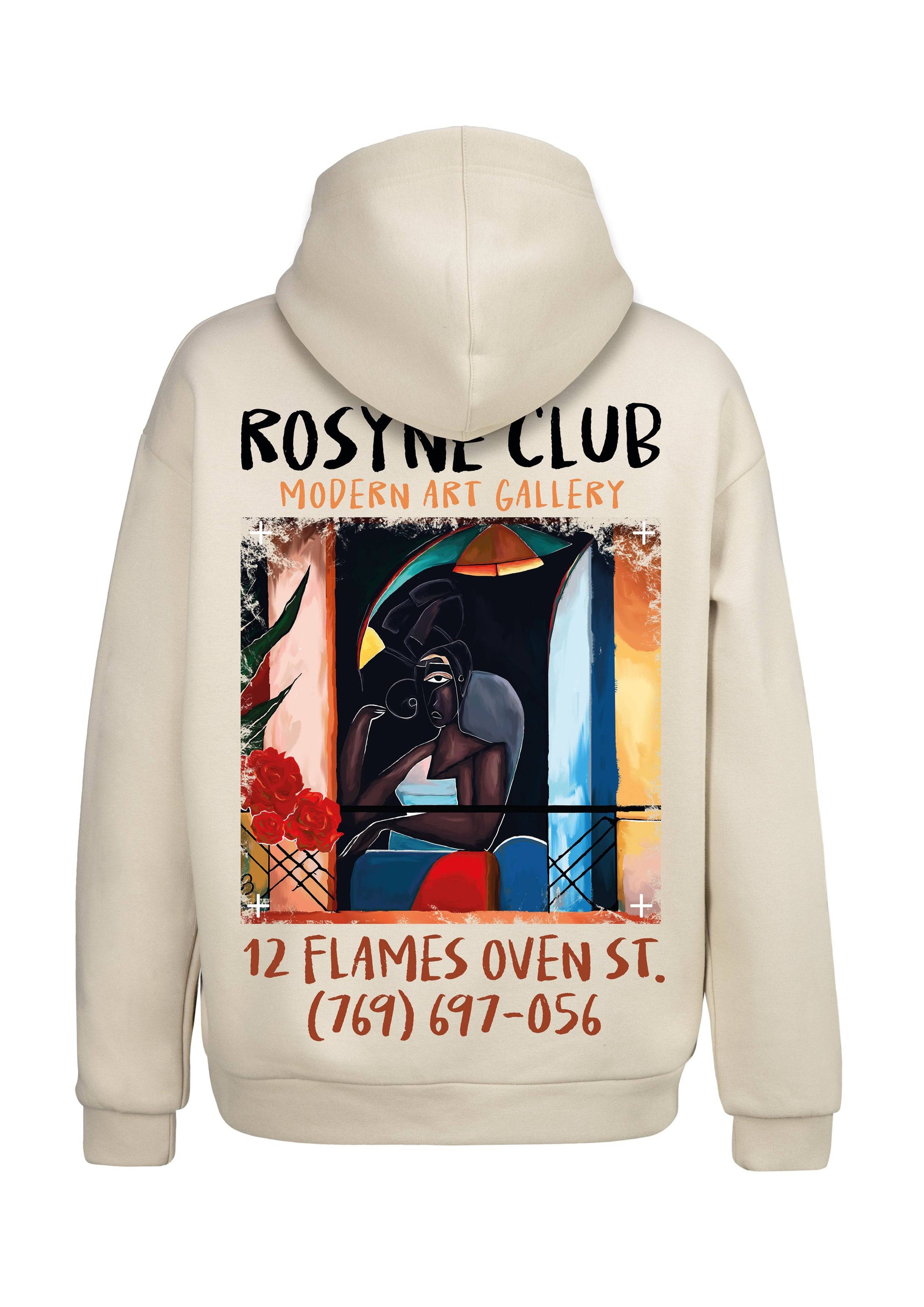 Hoodie Black Picasso Beige - Oversize - Rosyne Club