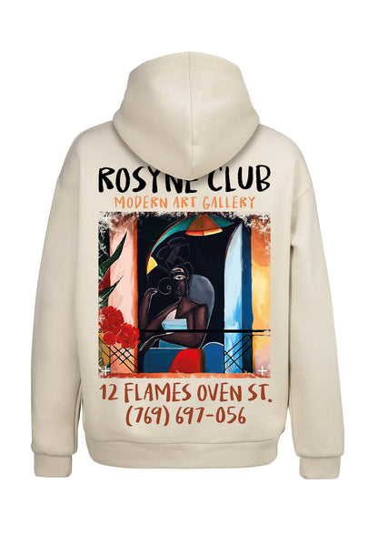 Hoodie Black Picasso Beige - Oversize - Rosyne Club