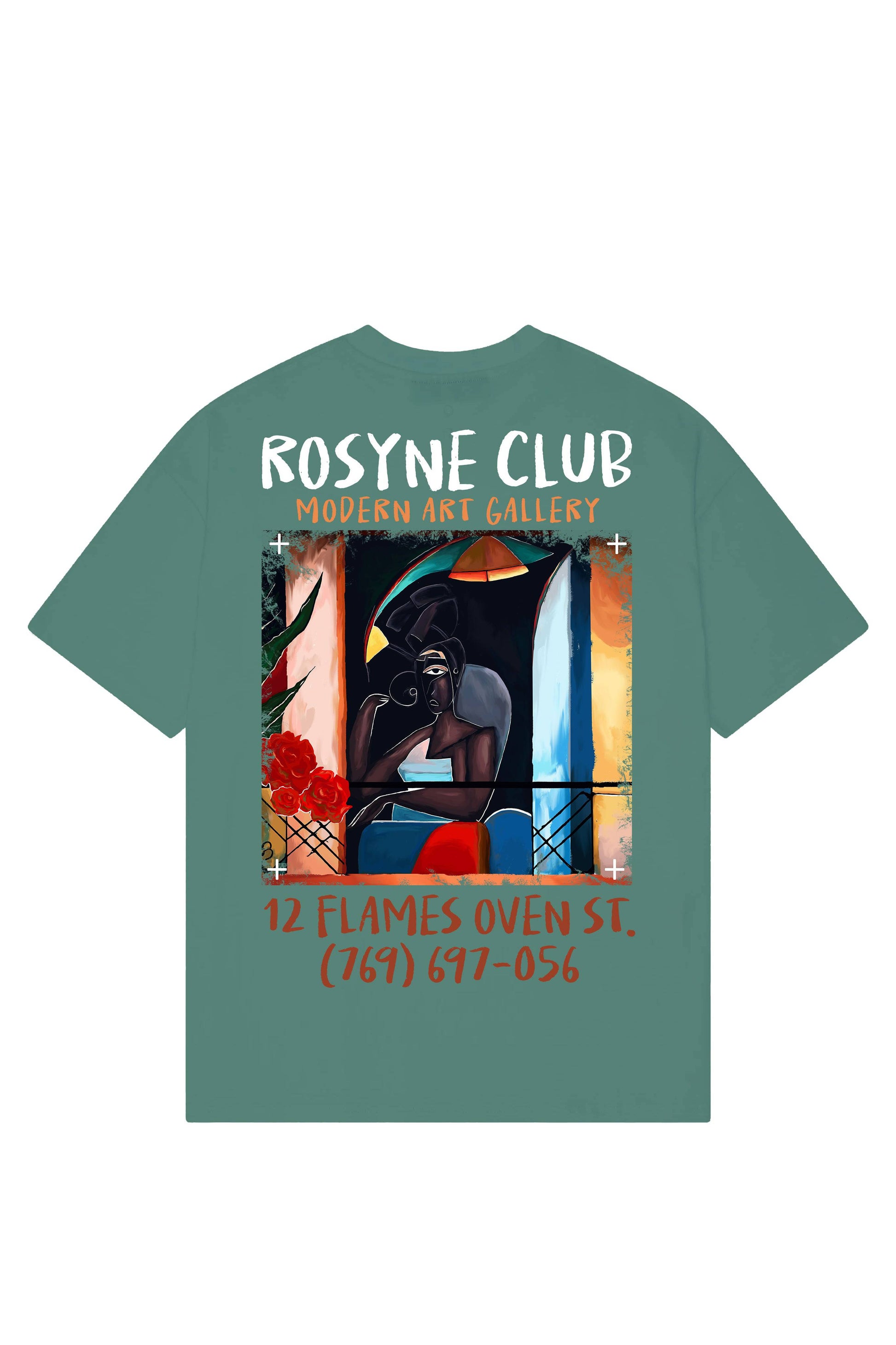 T-shirt Black Picasso Green - Oversize - Rosyne Club