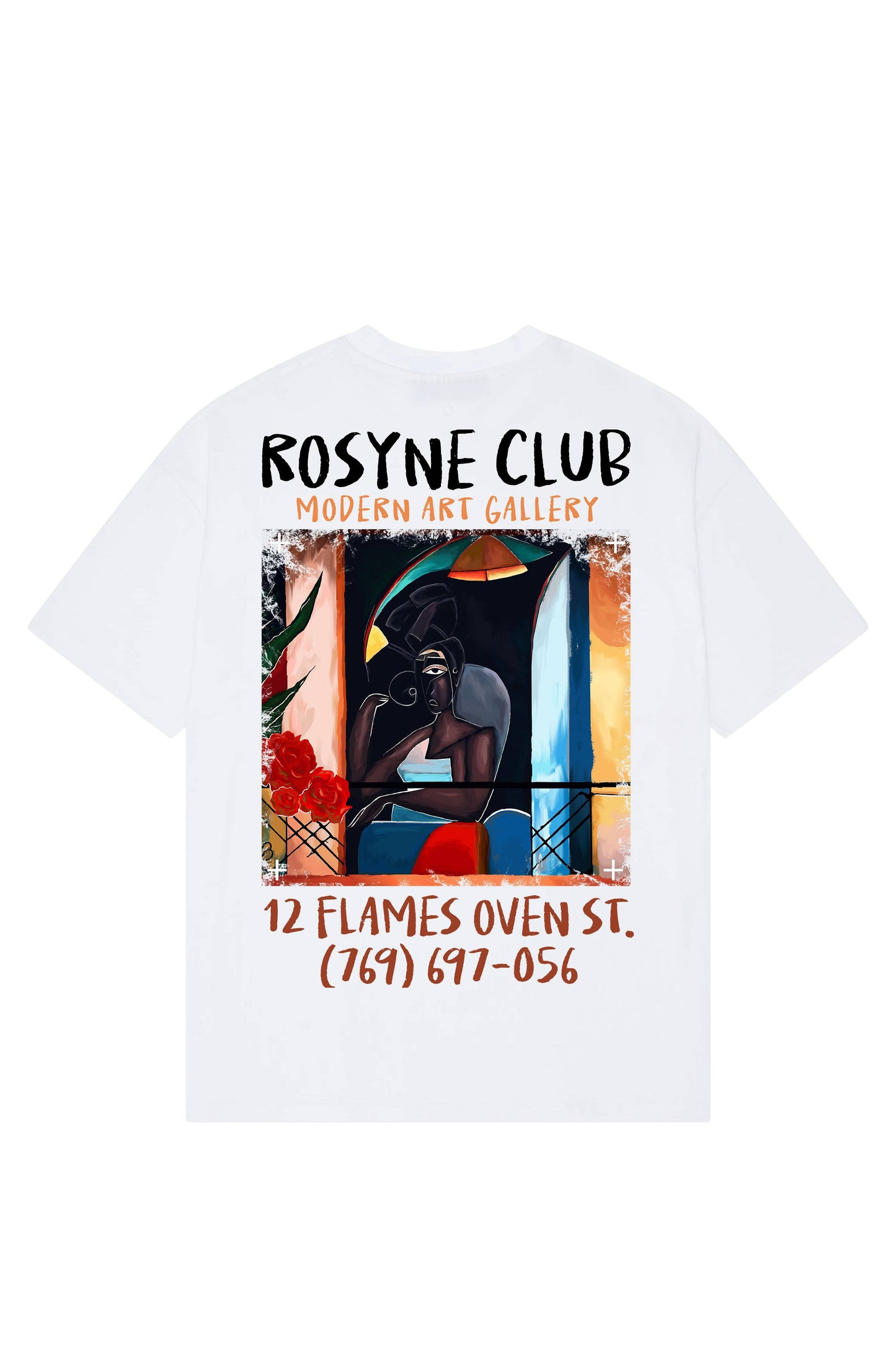 T-shirt Black Picasso White - Oversize - Rosyne Club