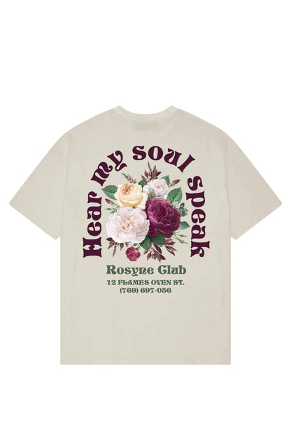 T-shirt Flowers Beige - Oversize - Rosyne Club